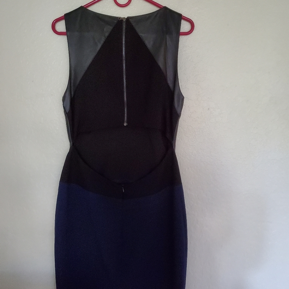 Rami Brook black and navy leather dress